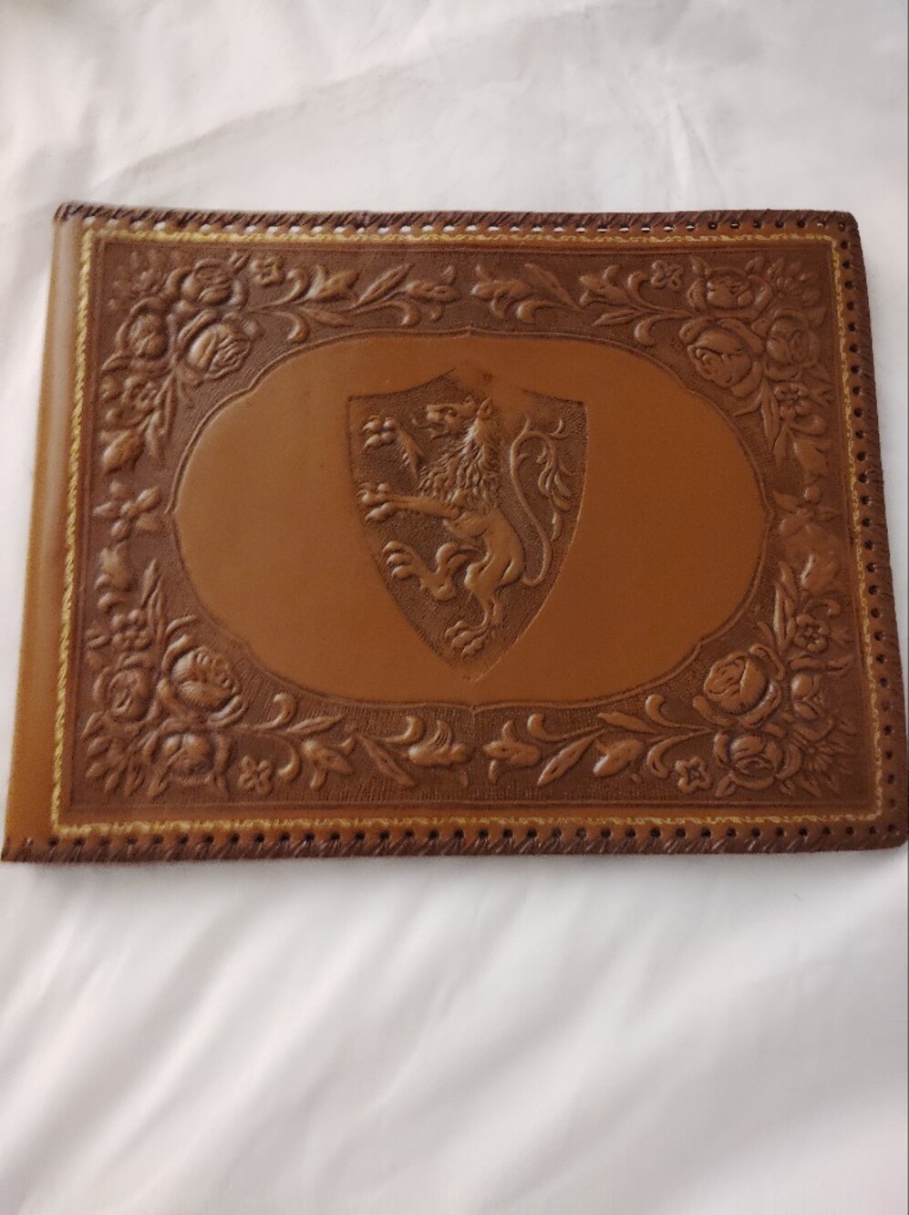 Embossed Leather Photo Album With Lion
